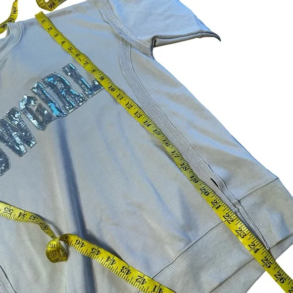 Cowgirl Sequin Sweatshirt Small Tan Western Crewneck Rodeo Minimalist Country - Picture 9 of 12